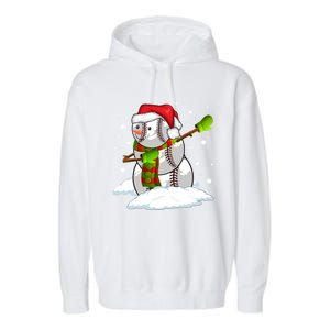 Dabbing Snow Baseball Ball Santa Claus Merry Christmas Cute Gift Garment-Dyed Fleece Hoodie