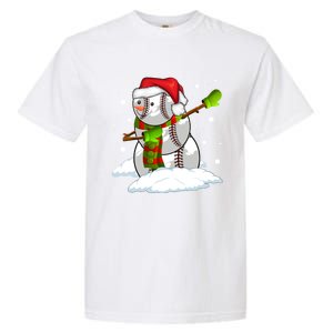 Dabbing Snow Baseball Ball Santa Claus Merry Christmas Cute Gift Garment-Dyed Heavyweight T-Shirt