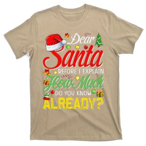 Dear Santa Before I Explain How Much Do You Know Already T-Shirt