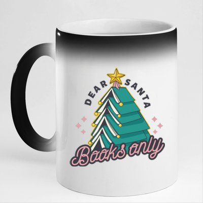 Dear Santa Books Only 11oz Black Color Changing Mug