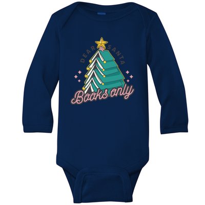 Dear Santa Books Only Baby Long Sleeve Bodysuit