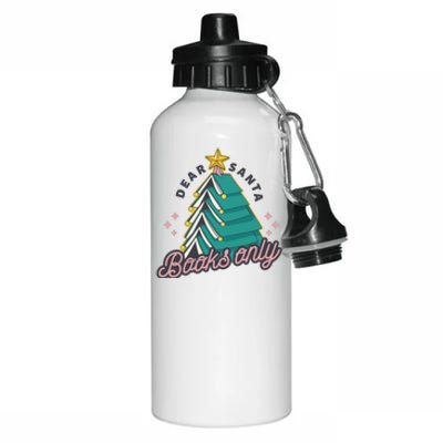 Dear Santa Books Only Aluminum Water Bottle