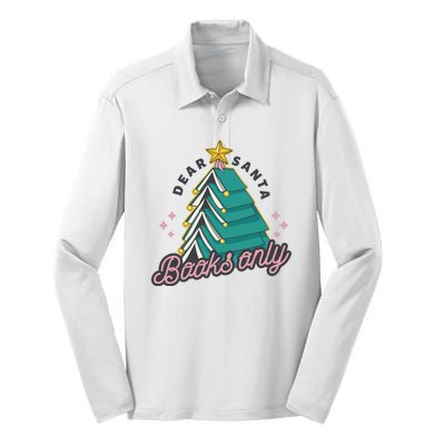 Dear Santa Books Only Silk Touch Performance Long Sleeve Polo