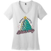 Dear Santa Books Only Women's V-Neck T-Shirt