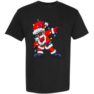 Dabbing Santa Claus Christmas Tree Lights  Dab Xmas Garment-Dyed Heavyweight T-Shirt