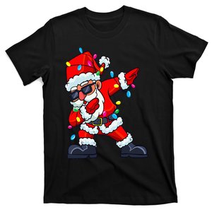 Dabbing Santa Claus Christmas Tree Lights  Dab Xmas T-Shirt