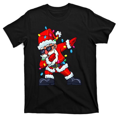 Dabbing Santa Claus Christmas Tree Lights  Dab Xmas T-Shirt