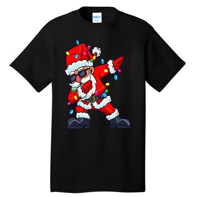 Dabbing Santa Claus Christmas Tree Lights  Dab Xmas Tall T-Shirt