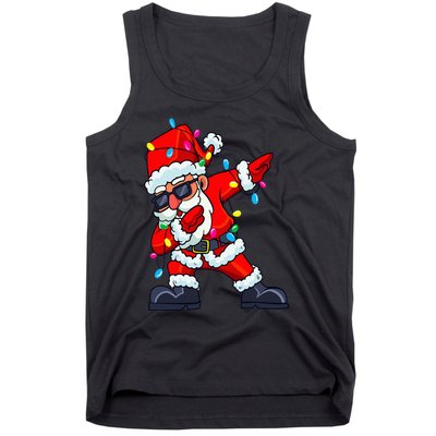 Dabbing Santa Claus Christmas Tree Lights  Dab Xmas Tank Top