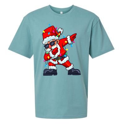 Dabbing Santa Claus Christmas Tree Lights  Dab Xmas Sueded Cloud Jersey T-Shirt