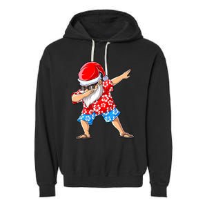 Dabbing Santa Christmas In July Hawaiian Xmas Dab Garment-Dyed Fleece Hoodie