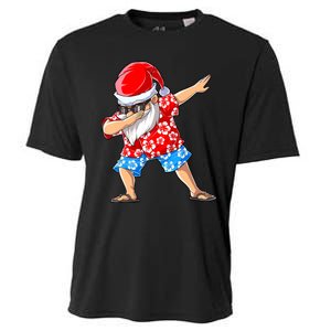 Dabbing Santa Christmas In July Hawaiian Xmas Dab Cooling Performance Crew T-Shirt