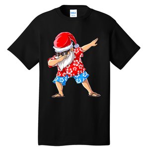 Dabbing Santa Christmas In July Hawaiian Xmas Dab Tall T-Shirt