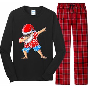 Dabbing Santa Christmas In July Hawaiian Xmas Dab Long Sleeve Pajama Set