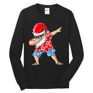 Dabbing Santa Christmas In July Hawaiian Xmas Dab Tall Long Sleeve T-Shirt