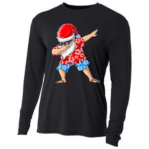 Dabbing Santa Christmas In July Hawaiian Xmas Dab Cooling Performance Long Sleeve Crew