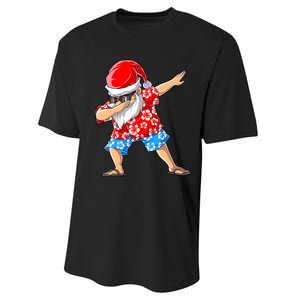 Dabbing Santa Christmas In July Hawaiian Xmas Dab Performance Sprint T-Shirt