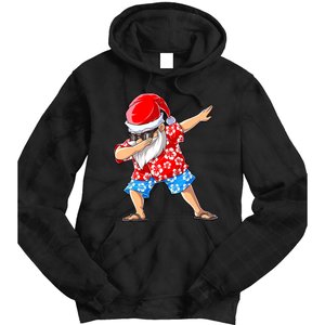 Dabbing Santa Christmas In July Hawaiian Xmas Dab Tie Dye Hoodie