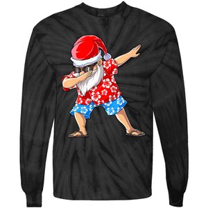 Dabbing Santa Christmas In July Hawaiian Xmas Dab Tie-Dye Long Sleeve Shirt