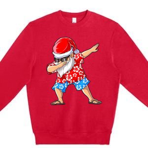 Dabbing Santa Christmas In July Hawaiian Xmas Dab Premium Crewneck Sweatshirt