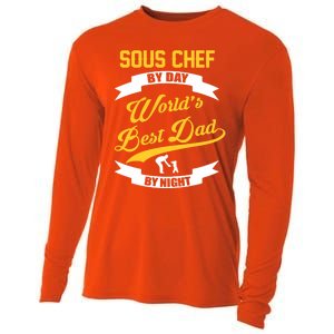 Dad Sous Chef Gift Sous Chef By Day Dad At Night Gift Cooling Performance Long Sleeve Crew