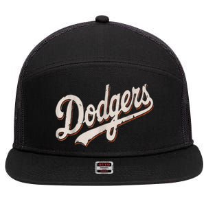 Dodgers Style Classic 7 Panel Mesh Trucker Snapback Hat