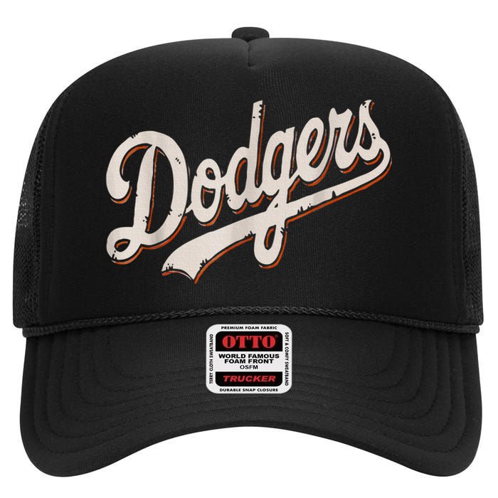 Dodgers Style Classic High Crown Mesh Back Trucker Hat