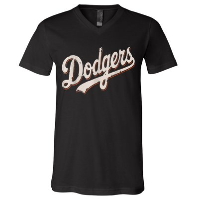 Dodgers Style Classic V-Neck T-Shirt