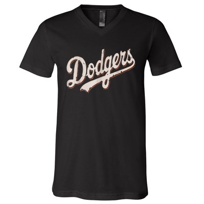 Dodgers Style Classic V-Neck T-Shirt