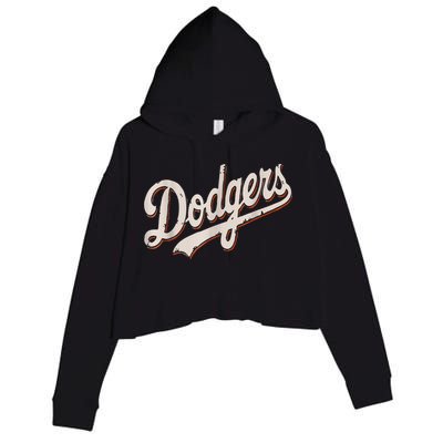Dodgers Style Classic Crop Fleece Hoodie