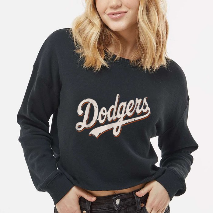 Dodgers Style Classic Cropped Pullover Crew