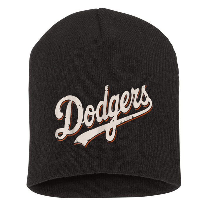 Dodgers Style Classic Short Acrylic Beanie