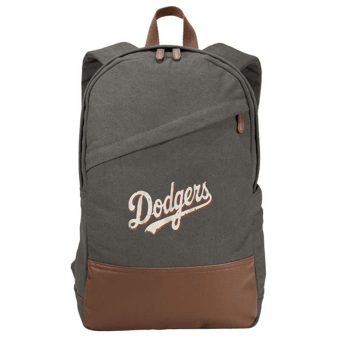 Dodgers Style Classic Cotton Canvas Backpack
