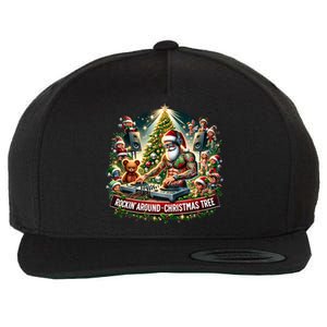 Dj Santa Claus Rockin Christmas Tree Music Xmas Winter Gift Wool Snapback Cap