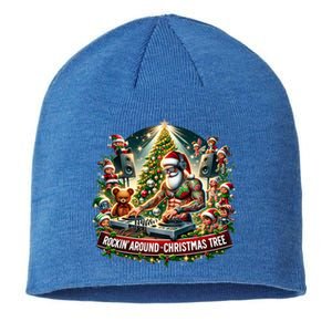 Dj Santa Claus Rockin Christmas Tree Music Xmas Winter Gift Sustainable Beanie