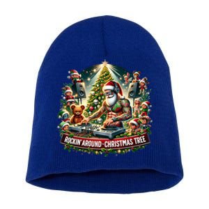 Dj Santa Claus Rockin Christmas Tree Music Xmas Winter Gift Short Acrylic Beanie