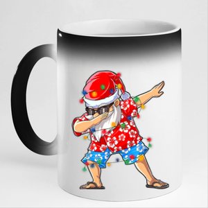 Dabbing Santa Christmas In July Hawaiian Xmas Dab 11oz Black Color Changing Mug