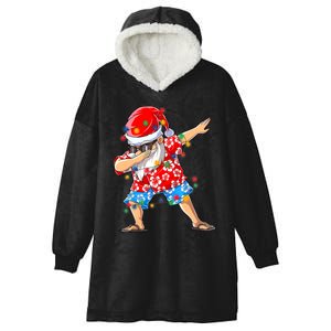 Dabbing Santa Christmas In July Hawaiian Xmas Dab Hooded Wearable Blanket