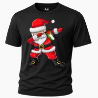 Dabbing Santa Claus From Palestine Xmas Gift Cooling Performance Crew T-Shirt