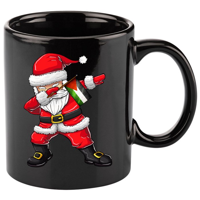 Dabbing Santa Claus From Palestine Xmas Gift 11oz C Handle Ceramic Mug