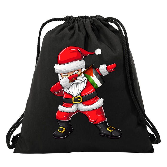 Dabbing Santa Claus From Palestine Xmas Gift Drawstring Bag