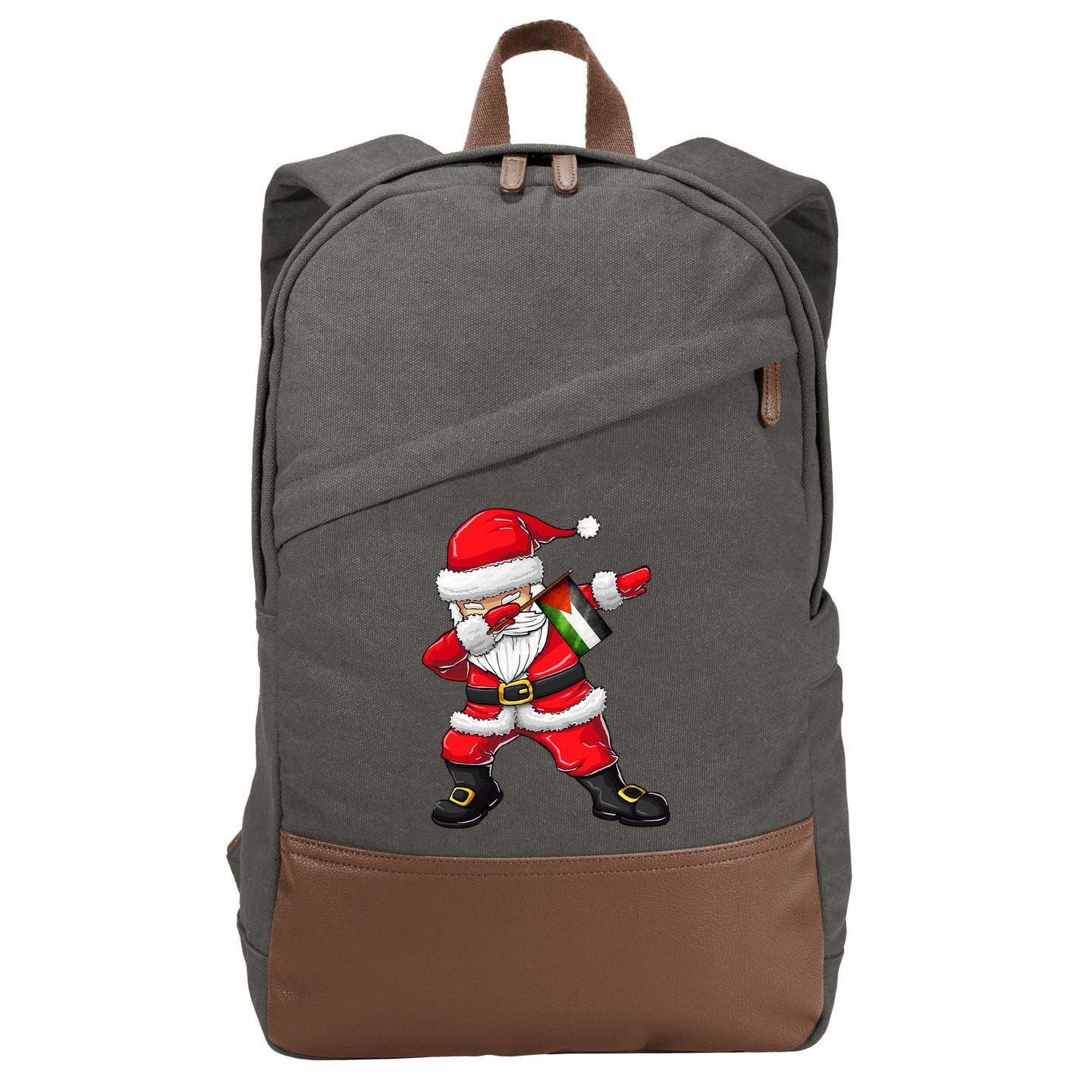 Dabbing Santa Claus From Palestine Xmas Gift Cotton Canvas Backpack