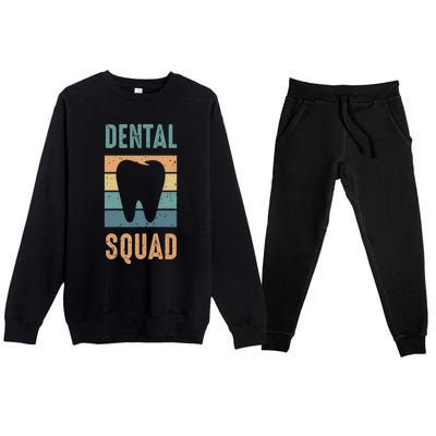 Dental Squad Costume For Dental Assistant Gift Premium Crewneck Sweatsuit Set