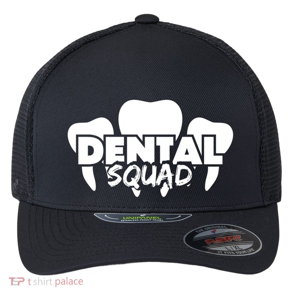 Dental Squad Costume For Dental Assistant Gift Flexfit Unipanel Trucker Cap