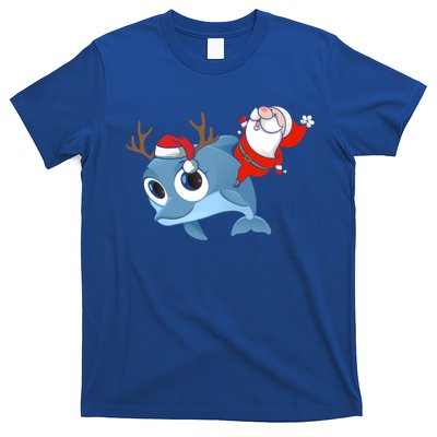 Dolphin Santa Claus Family Couple Matching Xmas Gift Cute Gift T-Shirt