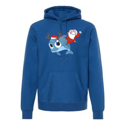 Dolphin Santa Claus Family Couple Matching Xmas Gift Cute Gift Premium Hoodie