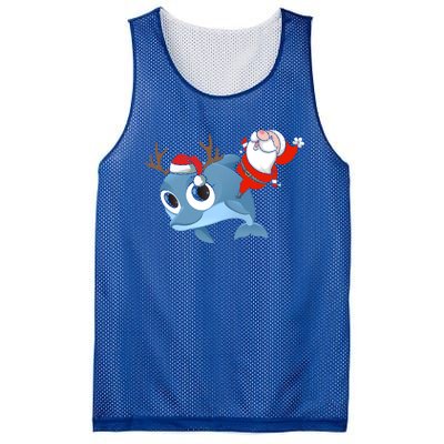 Dolphin Santa Claus Family Couple Matching Xmas Gift Cute Gift Mesh Reversible Basketball Jersey Tank