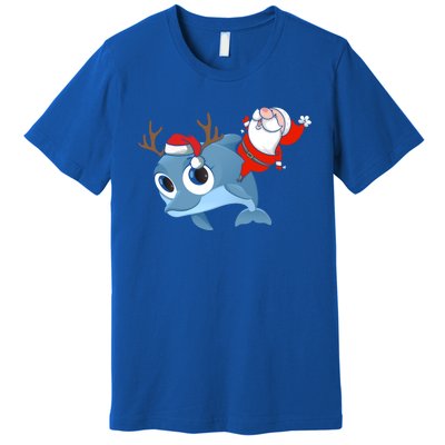 Dolphin Santa Claus Family Couple Matching Xmas Gift Cute Gift Premium T-Shirt