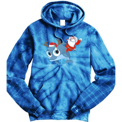 Dolphin Santa Claus Family Couple Matching Xmas Gift Cute Gift Tie Dye Hoodie