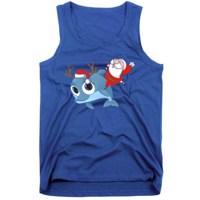 Dolphin Santa Claus Family Couple Matching Xmas Gift Cute Gift Tank Top